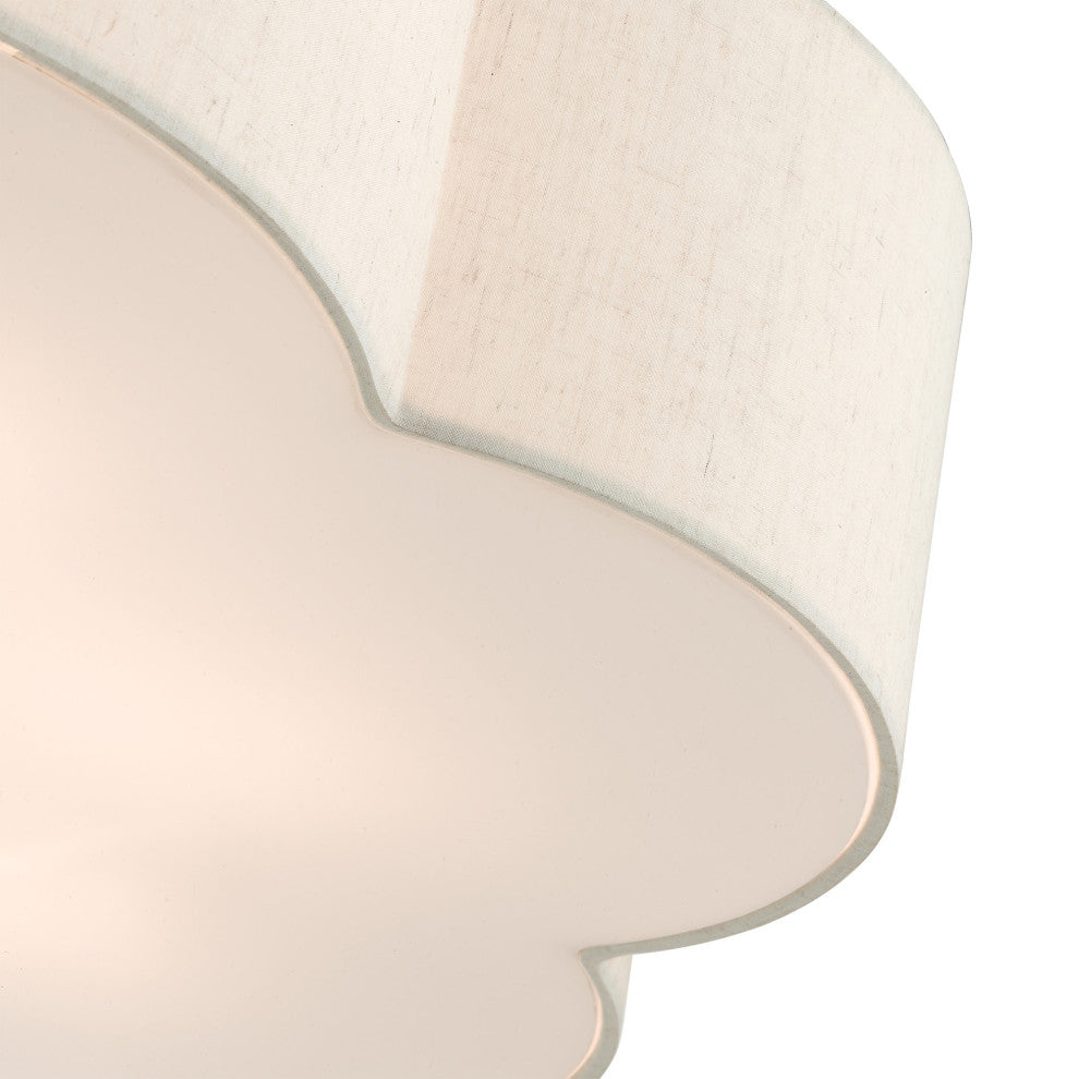 Brushed Nickel French Country, Floral, Transitional, Semi Flush