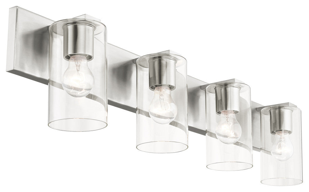 Livex Lighting Zurich 4 Light Brushed Nickel Large Vanity Sconce