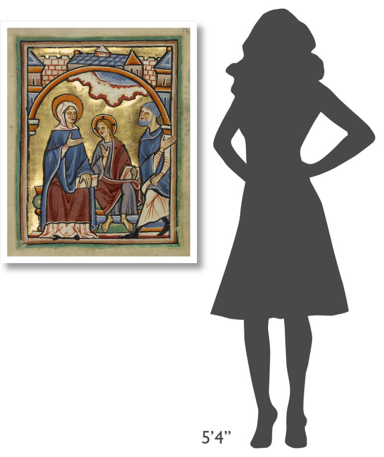 "Christ Blessing His Parents" Print 12th Century English Illuminator, 30"x37"
