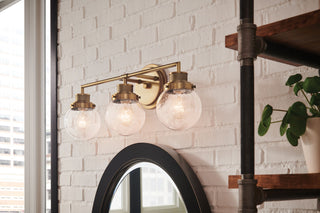 Hinkley Poppy Medium Three Light Vanity, Heritage Brass