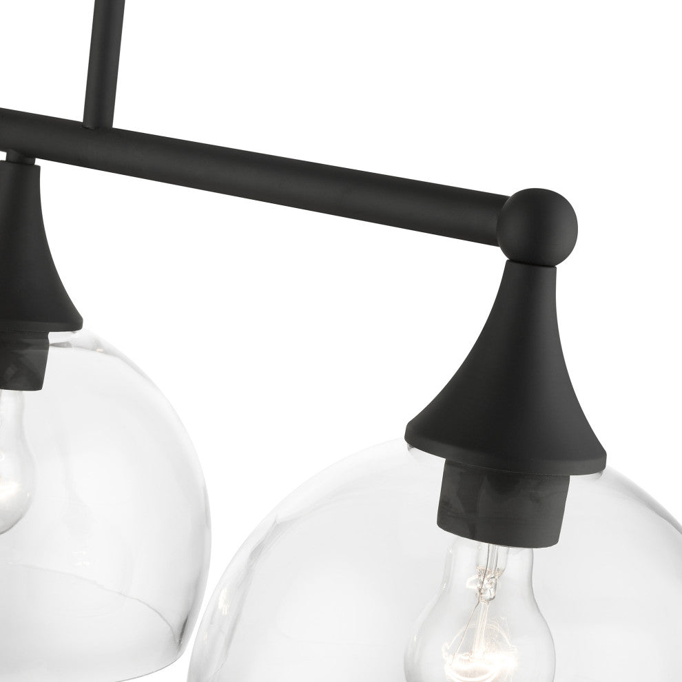 3 Light Black Linear Chandelier