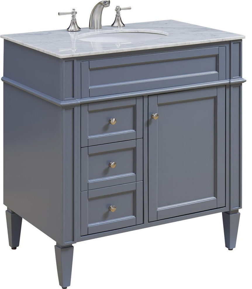 Elegant Gray Vanity Cabinet For Bathrooms