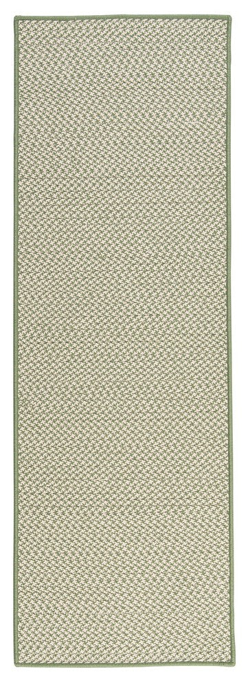 Outdoor Houndstooth Tweed OT68 Leaf Green Indoor/Outdoor Area, Rectangular 2'x4'