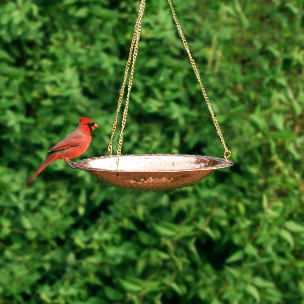 Pure Copper 18" Hanging Bird Bath By Good Directions