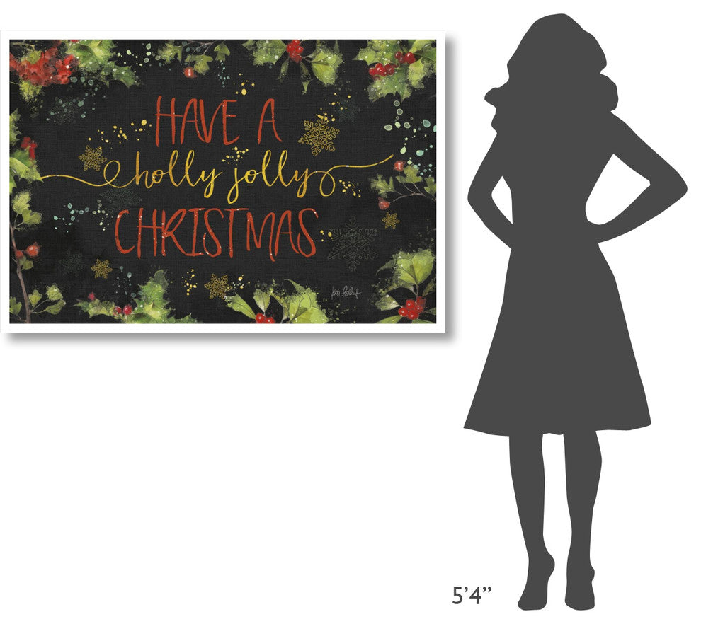 "Christmas Sentiments I Black" Digital Paper Print by Katie Pertiet, 50"x34"