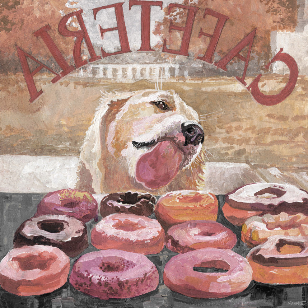 "Apollo Likes Donuts" Painting Print on Wrapped Canvas, 48x48