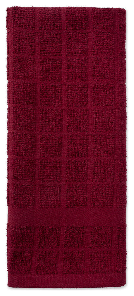 DII Solid Wine Windowpane Terry Dishtowel (Set of 4)