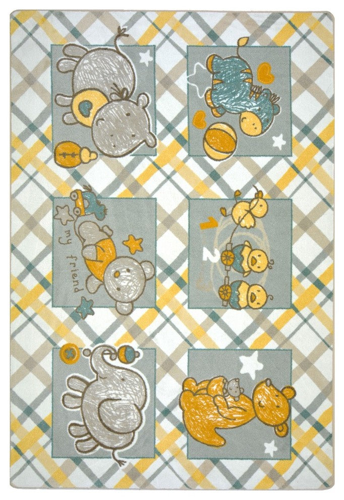 Kid Essentials Rug, Cozy Creatures, 5'4"x7'8"