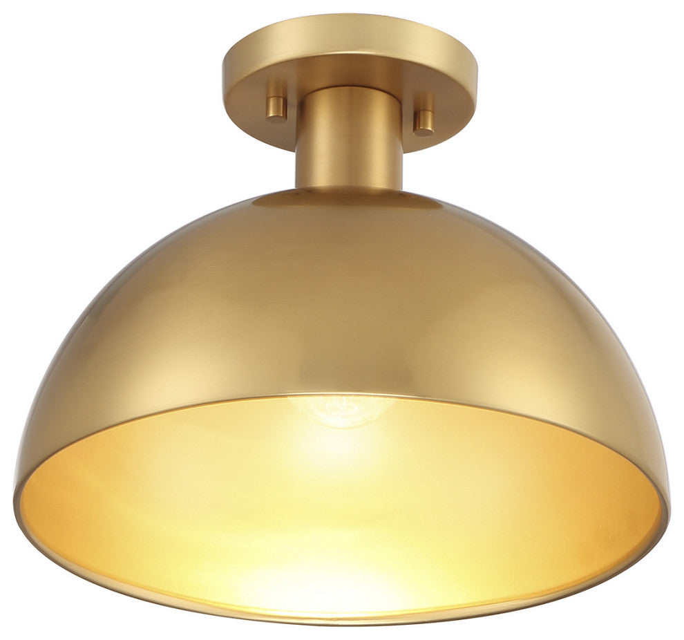 1-Light Ceiling Light, Natural Brass