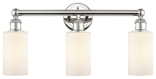 Clymer 3-Light 22" Bath Vanity Light, Polished Nickel, Matte White Shade