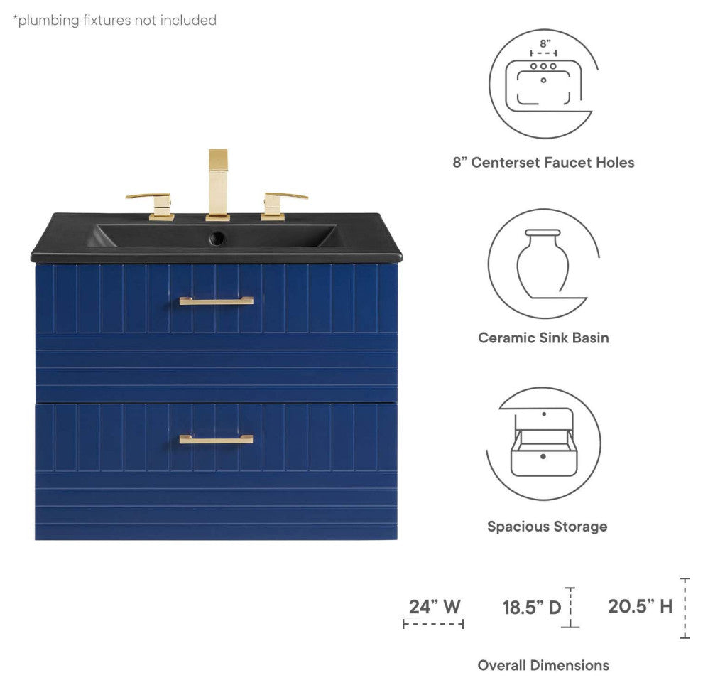 Daybreak 24" Bathroom Vanity, Blue Black