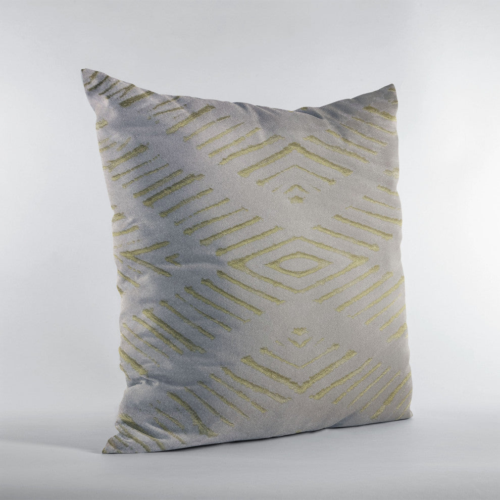 Plutus Yellow Hypno Abstract Luxury Throw Pillow, 18"x18"
