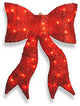 Lighted Sisal Bow Yard Art Decoration, Red, 18"