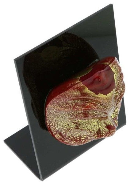 GlassOfVenice Murano Glass Venetian Carnival Mask - Red Bauta