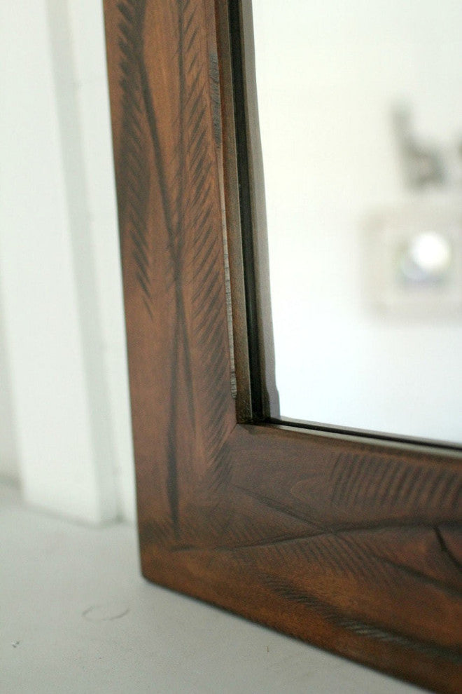Rustic Heavily Distressed Wood Mirror, Sedona, 30"x40"