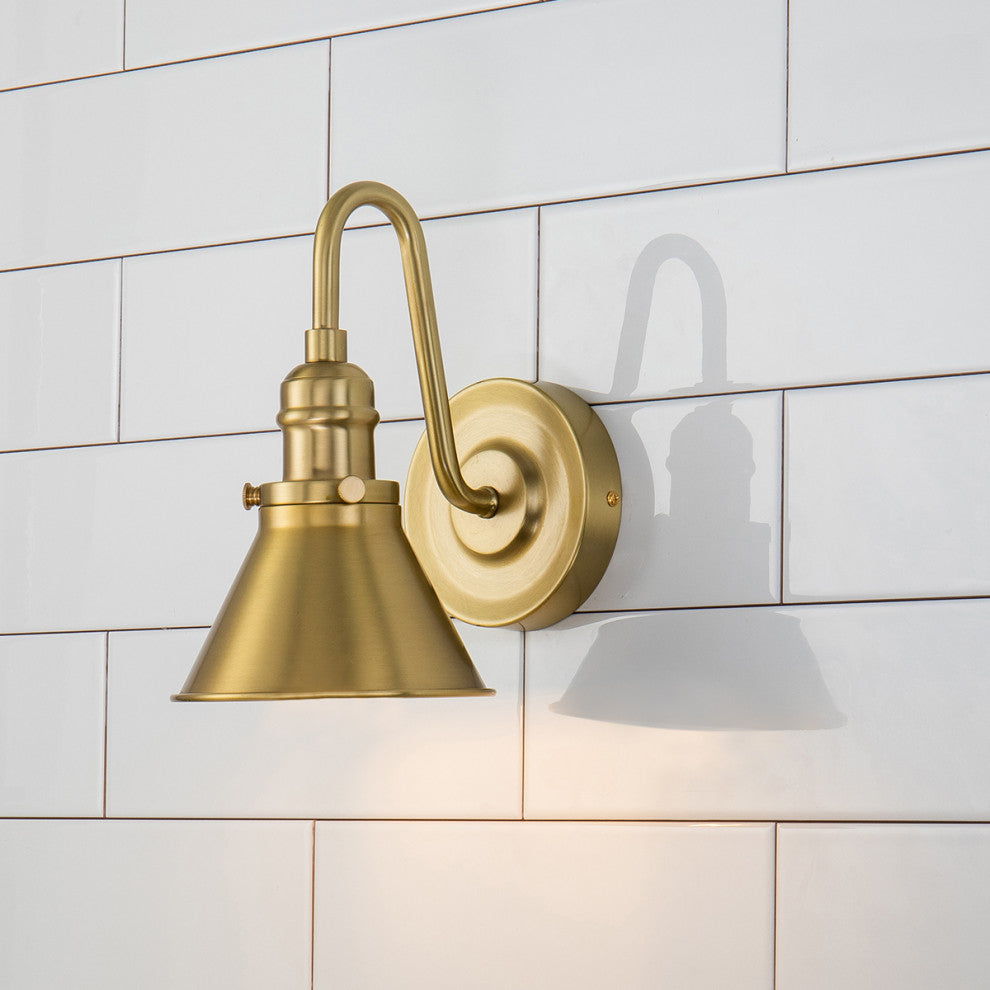 Provence 1 Light Bath Vanity Light in Aged Brass