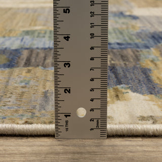 Saturn Abstract Palette Blue/Green Wool Blend Area Rug Runner 2'6" x 12'