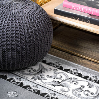 Acanthus French Border, Gray/Cream, 2x10