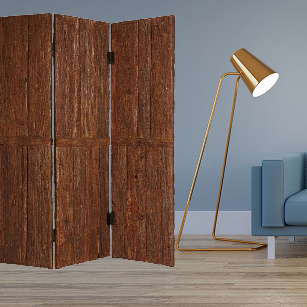 HomeRoots 1" x 62" x 72" Brown Wood Tahoe Screen