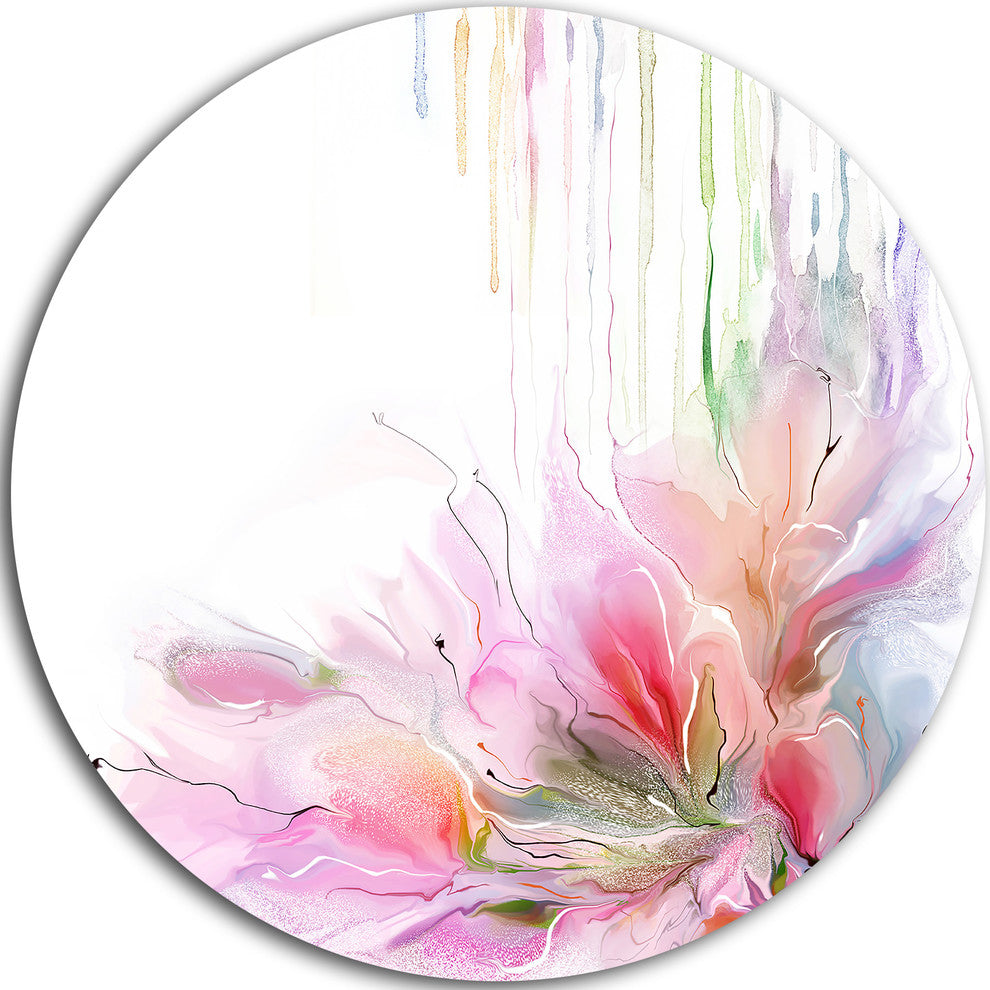 Floral Composition, Abstract Floral Large Disc Metal Wall Art, 23"