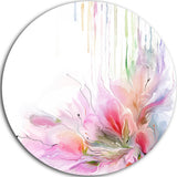 Floral Composition, Abstract Floral Large Disc Metal Wall Art, 23"