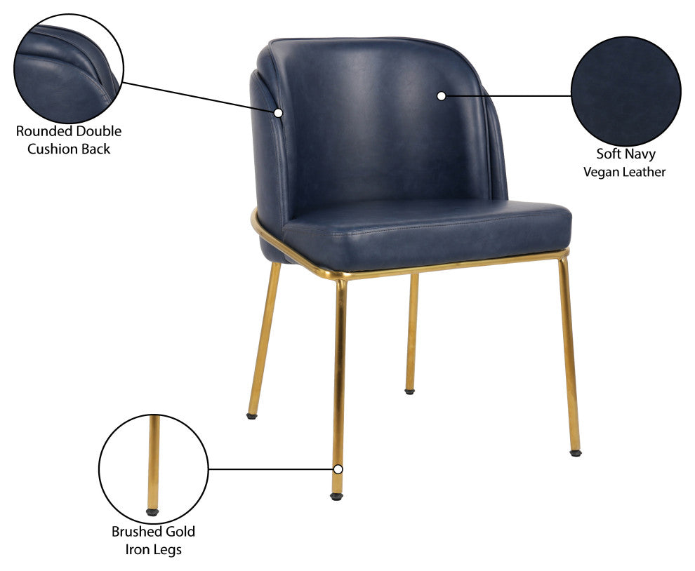 Jagger Upholstered Dining Chair, Navy, Set of 2