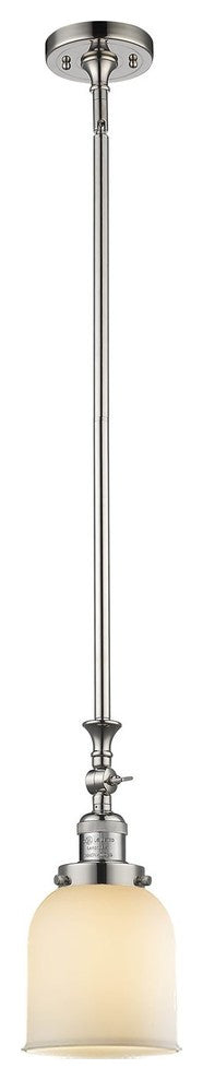 Franklin Restoration Small Bell 1 Light Mini Pendant, Polished Nickel, Matte