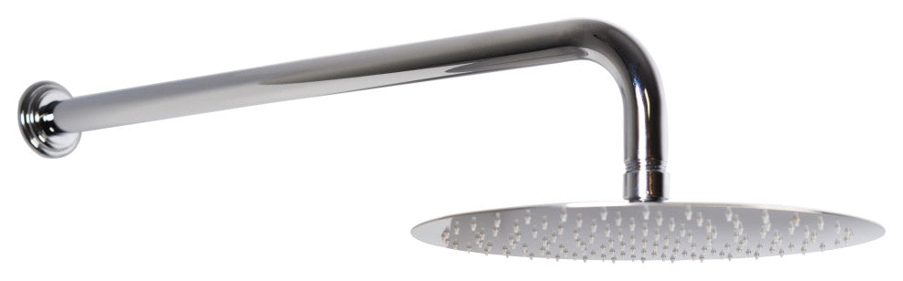12" Round Shower Head With 19" Shower Arm, Polished Chrome
