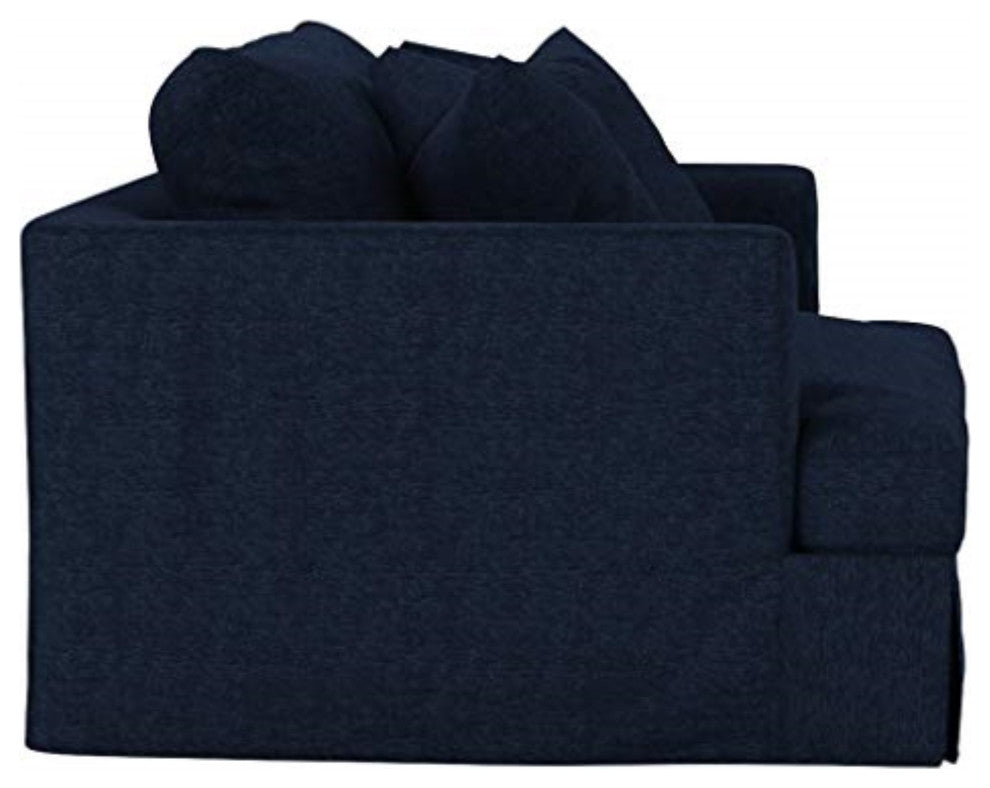 Slipcover Only For 52" Wide Chair & Half With Ottoman, 2 Pillow Covers,Navy Blue