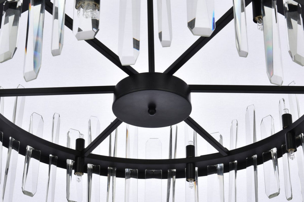 Modern Black 16-Light Chandelier