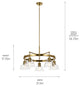 Eastmont 5 Light Chandelier, Clear Glass, Brushed Natural Brass