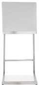 Parma White Stainless Steel Counter Stool - Set of 2 - White