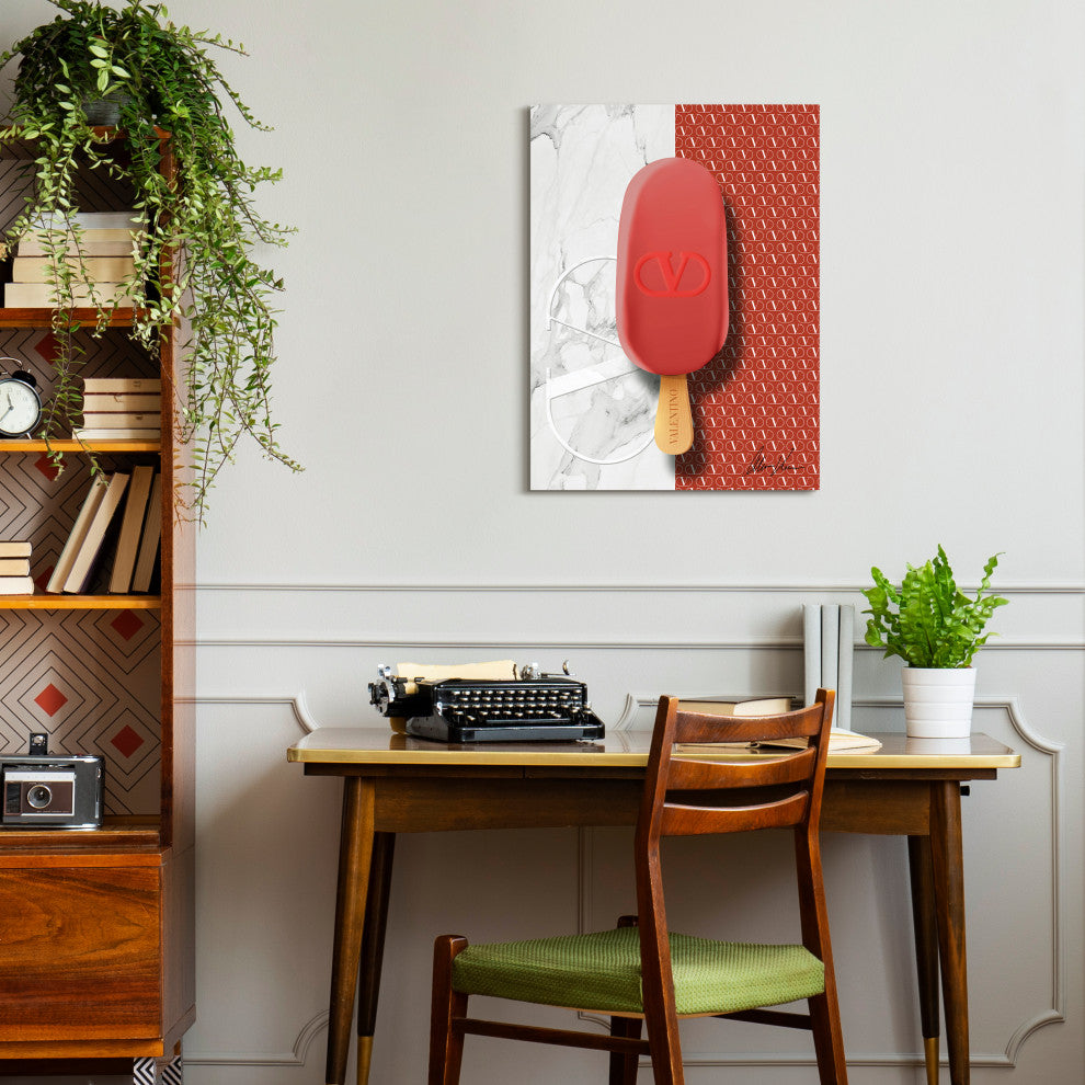 "Valentino Glamour" Frameless Floating Tempered Glass Panel Graphic Wall Art