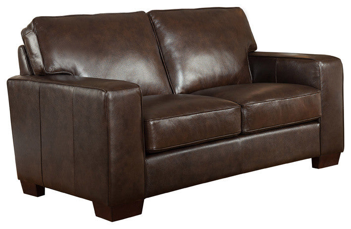Kimberlly Leather Craft Loveseat, Dark Brown