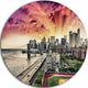 Fdr Drive And Manhattan Skyline, Cityscape Photo Round Wall Art, 23"