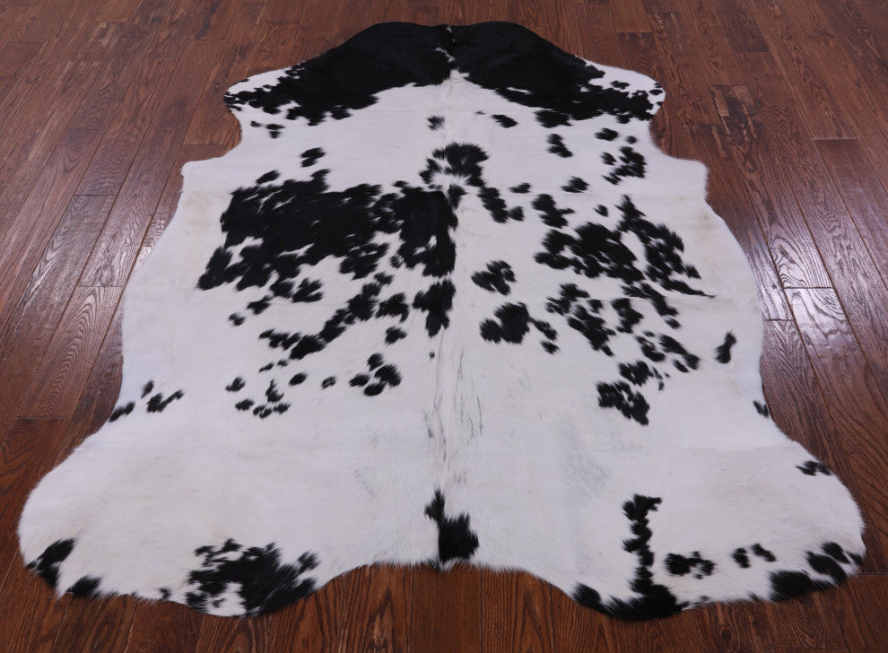 Organic Natural Hair-On Cowhide Area Rug 6' 11" X 5' 6" C1496
