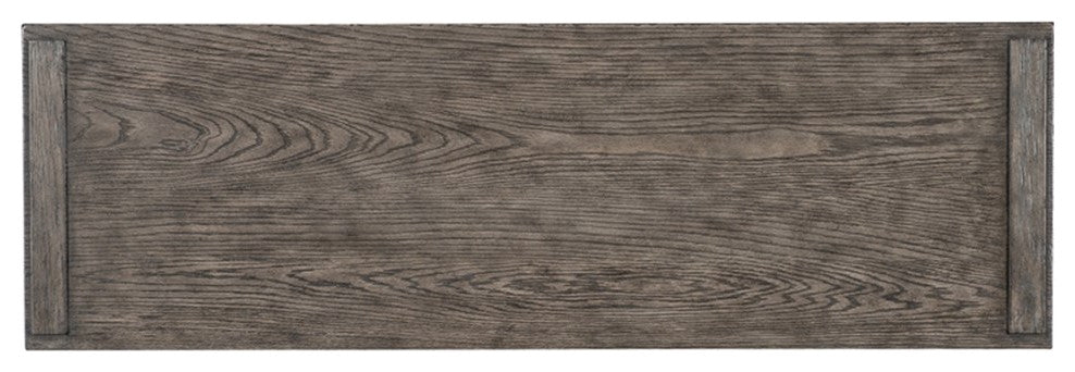 Close-up of the top surface and edge to highlight wood grain.