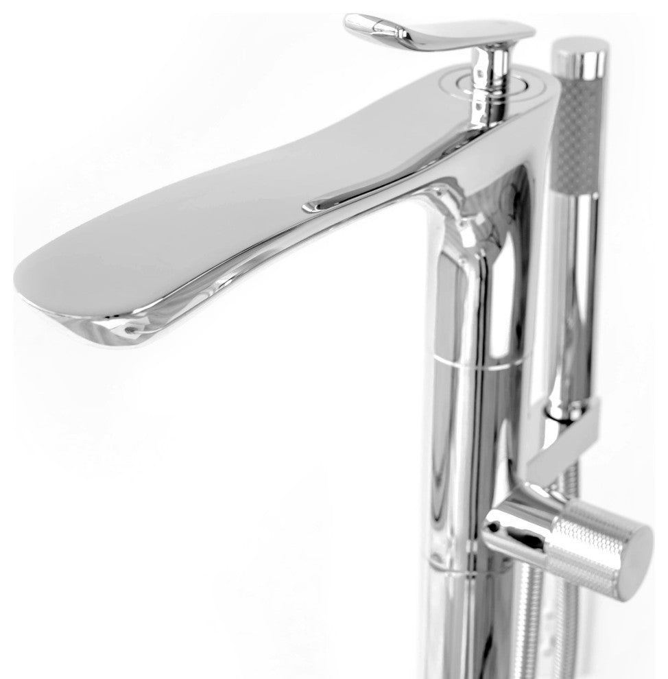 SevenFalls 8047 Single Handle Floor Mounted Tub Filler with Handheld Shower