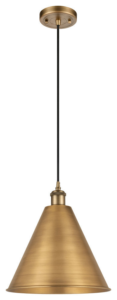 Ballston Cone Mini Pendant, Brushed Brass