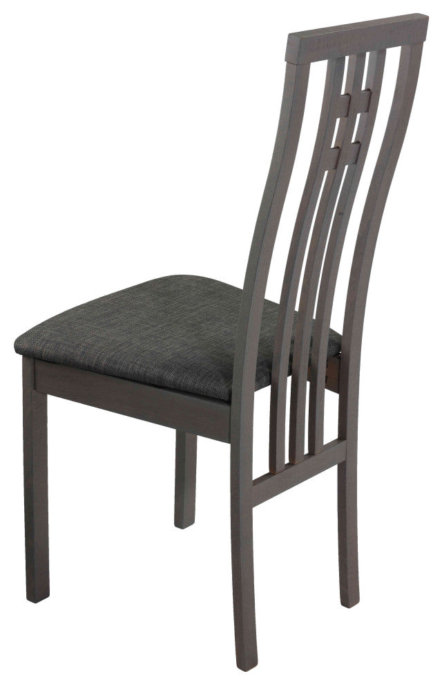 Cortesi Home Paris Dining Chair in Charcoal Fabric, Gray, Set of 2