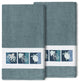 100% Turkish Cotton Ava 2-Piece Embellished Bath Towel Set, Teal