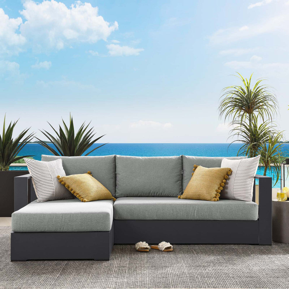 Tahoe Outdoor Patio Powder-Coated Aluminum 2-Piece Left-Facing Chaise Sectional