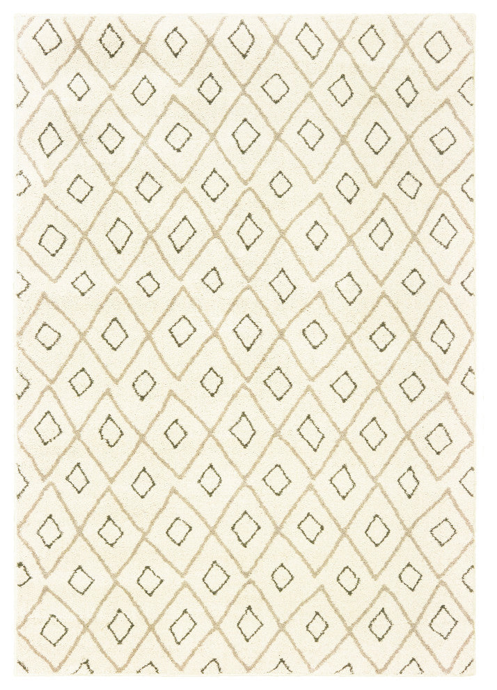 Oriental Weavers Carson Ivory/ Sand Geometric Indoor Area Rug 5'3"X7'3"