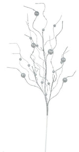 Vickerman 37" Glitter Ball Spray, Set of 6, Silver