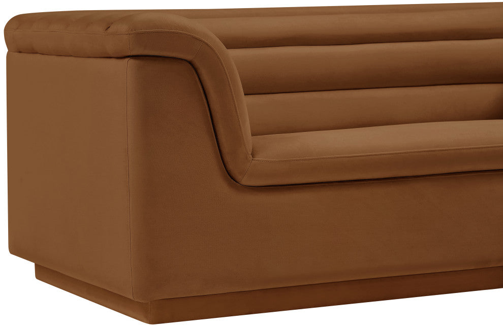 Cascade Upholstered Set, Saddle, Velvet, Loveseat