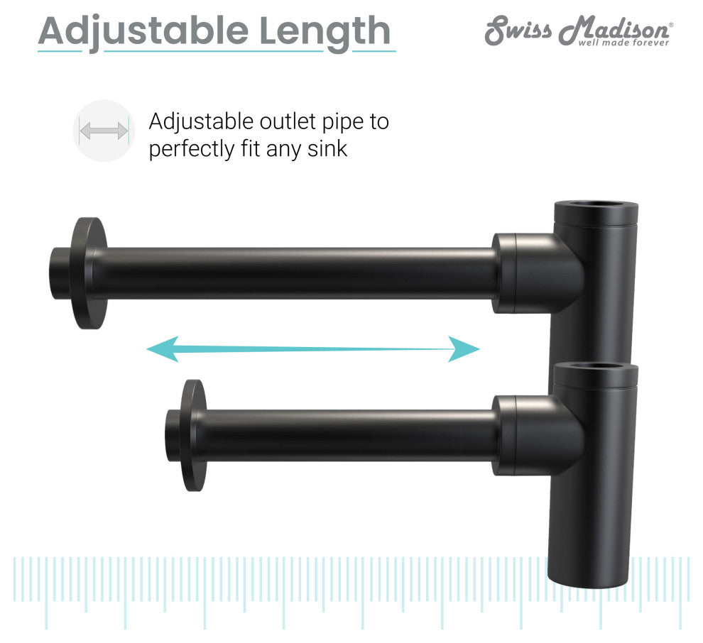 Bottle Trap Drain, Matte Black