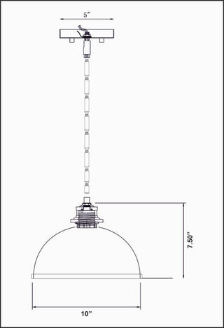 Zlite 1004P10-MB-CH 1-Light Pendant, Matte Black