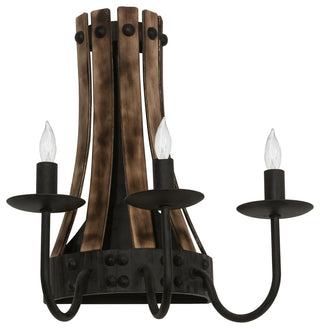14 Wide Barrel Stave Wall Sconce