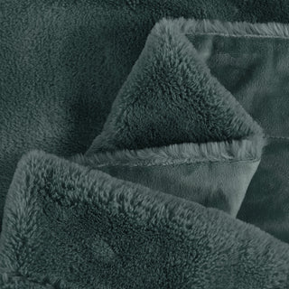 Fox Faux Fur Throw Blanket, Gunmetal, 60''x80''