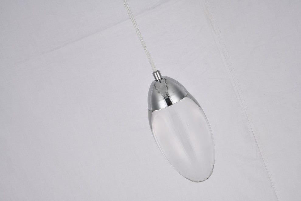 BETHEL INTERNATIONAL OCH04P7CH 1-Light LED Pendant, Chrome